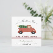 Weihnachtsbaum in Roter Foto Familienbewegung Ankündigung (Stehend Vorderseite)