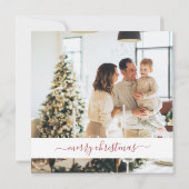 Weihnachtsbaum in Roter Foto Familienbewegung Ankündigung (Rückseite)