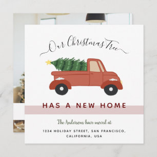 Weihnachtsbaum in Roter Foto Familienbewegung Ankündigung