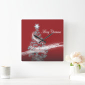 Weihnachtsbaum in schick Weihnachten Quadratische Wanduhr (Zuhause)
