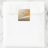 Weihnachtsbaum in schick Weihnachten Quadratischer Aufkleber (Tasche)