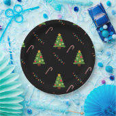 Weihnachtsbaum in Schwarz Pappteller (Party)