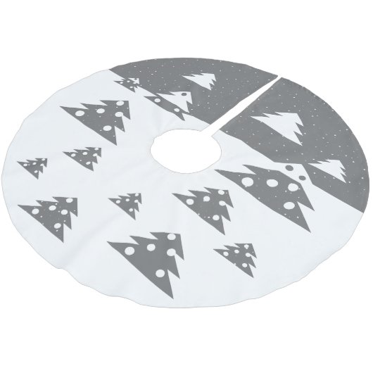 Weihnachtsbaum in Weiß-Grau Polyester Weihnachtsbaumdecke (Schrägansicht)