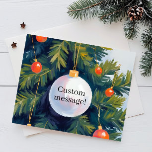 Weihnachtsbaum individuelle Nachricht Ornament Was Feiertagspostkarte