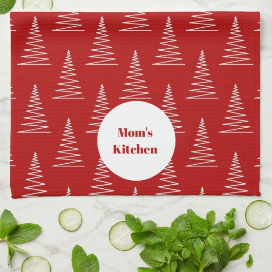 Weihnachtsbaum-Individuelle Name Geschirrtuch (Gefaltet)
