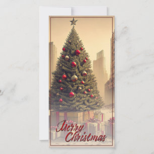Weihnachtsbaum inmitten von Ruinen Frohe Weihnacht