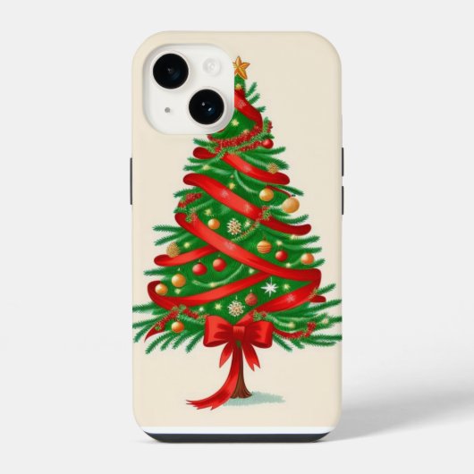 Weihnachtsbaum iPhone Hülle (Rückseite)