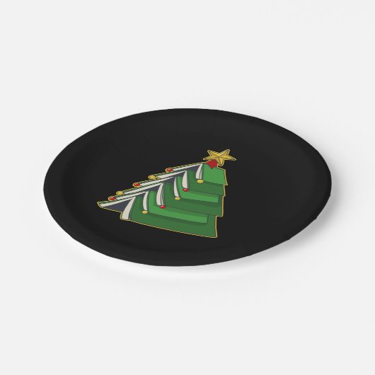 Weihnachtsbaum IV Pappteller (Schrägansicht)