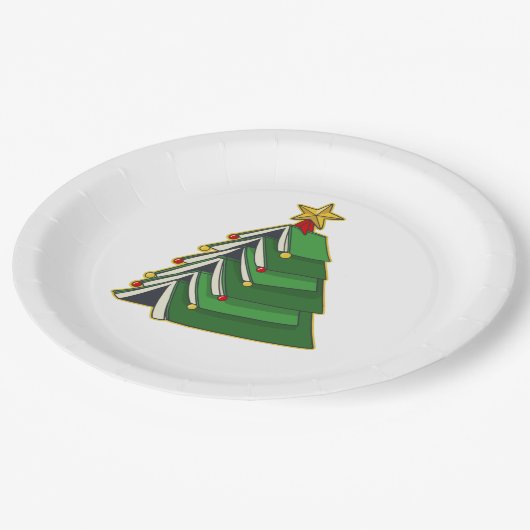 Weihnachtsbaum IV Pappteller (Schrägansicht)