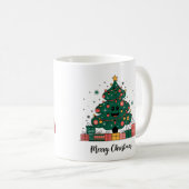 Weihnachtsbaum Jahresgrüße Kaffeetasse (VorderseiteRechts)