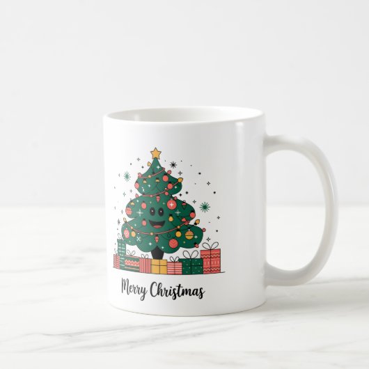 Weihnachtsbaum Jahresgrüße Kaffeetasse (Rechts)
