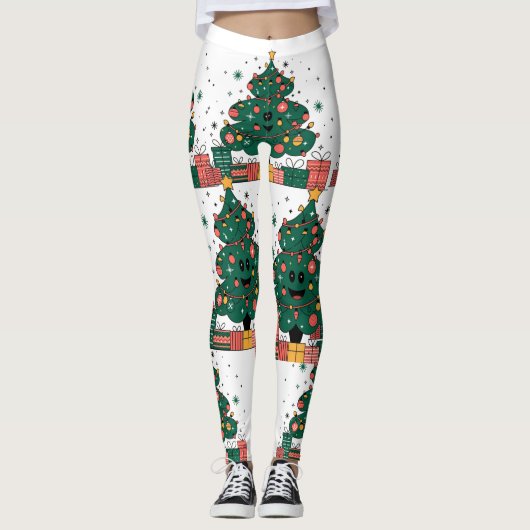 Weihnachtsbaum Jahresgrüße Leggings (Vorderseite)