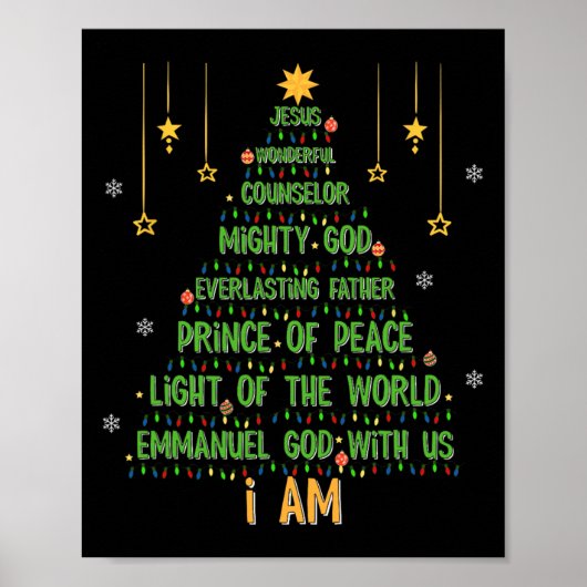 Weihnachtsbaum Jesus Christliche Bibel Glaube Urla Poster (Vorne)