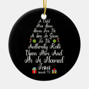 Weihnachtsbaum Jesus Mighty God Isaiah 9 6 Glaube Keramik Ornament