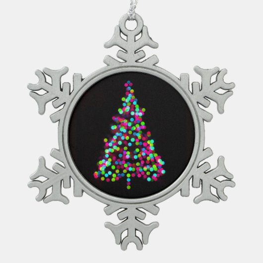 Weihnachtsbaum Jewels Schneeflocken Zinn-Ornament (Vorderseite)