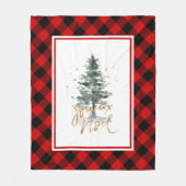Weihnachtsbaum Joyeux Weihnachten Typografie Fleecedecke (Vorderseite)
