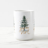 Weihnachtsbaum Joyous Weihnachten Goldtypografie Kaffeetasse (Mittel)