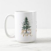 Weihnachtsbaum Joyous Weihnachten Goldtypografie Kaffeetasse (Links)