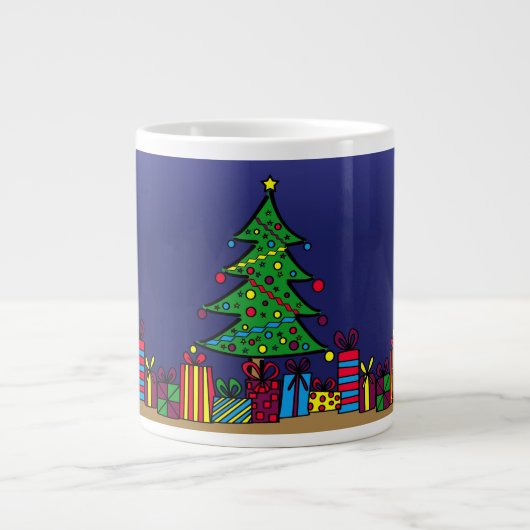 Weihnachtsbaum Jumbo-Tasse (Vorderseite)