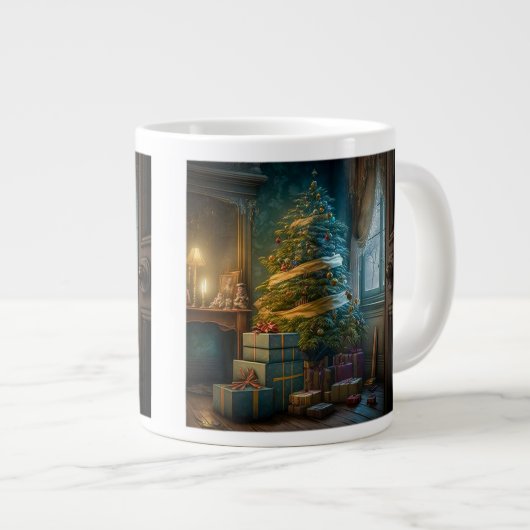 Weihnachtsbaum Jumbo-Tasse (Vorderseite Rechts)