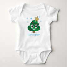 Weihnachtsbaum Kacke Emoji Baby Bodysuit