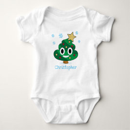 Weihnachtsbaum Kacke Emoji Baby Bodysuit Baby Strampler