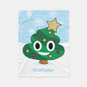 Weihnachtsbaum Kacke Emoji Fleece Blanket