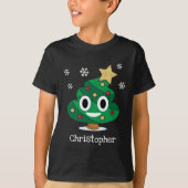 Weihnachtsbaum Kacke Emoji-T - Shirt mit Namen (Vorderseite)