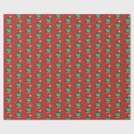 Weihnachtsbaum Kacke Emoji Wrapping Paper Geschenkpapier (Flach)