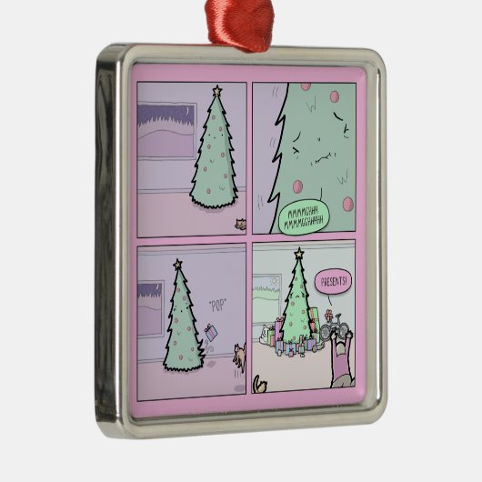 Weihnachtsbaum-Kacken Silbernes Ornament (Rechts)