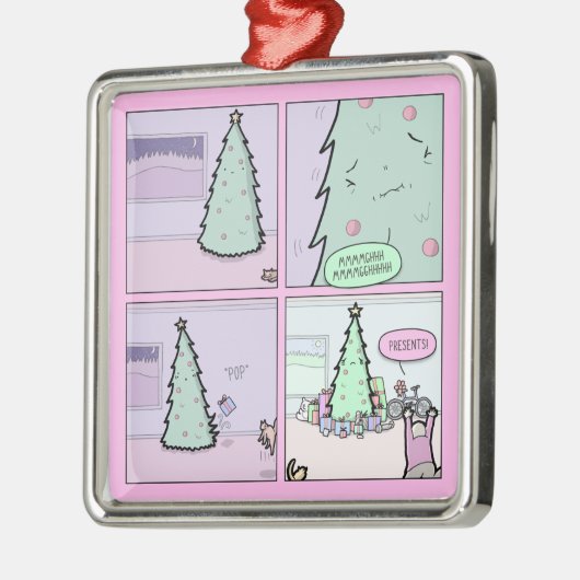 Weihnachtsbaum-Kacken Silbernes Ornament (Links)