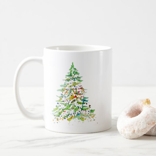 Weihnachtsbaum Kaffeetasse (Mit Donut)