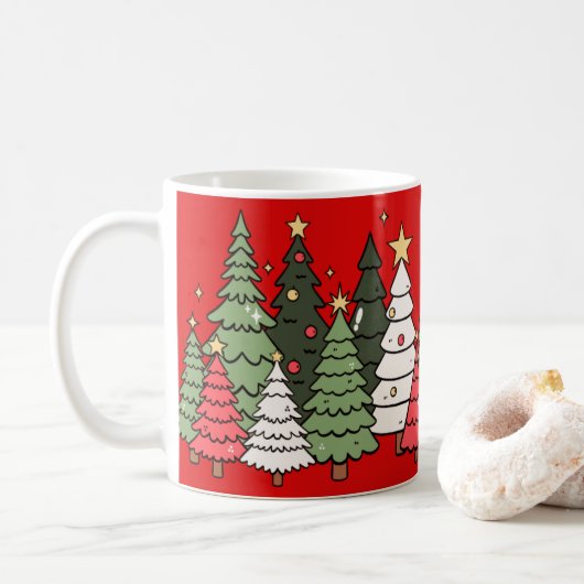 Weihnachtsbaum kaffeetasse (Mit Donut)
