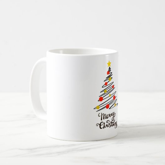 Weihnachtsbaum Kaffeetasse (Vorderseite Links)