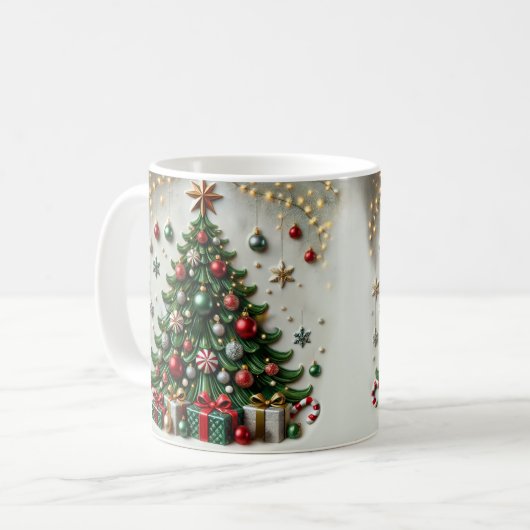 Weihnachtsbaum Kaffeetasse (Vorderseite Links)