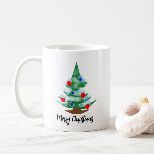 Weihnachtsbaum Kaffeetasse (Mit Donut)