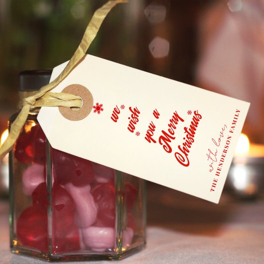 Weihnachtsbaum-Kalligrafie | Familienname Geschenkanhänger