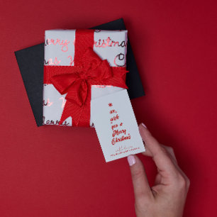 Weihnachtsbaum-Kalligrafie Familienname Mitteilungskarte