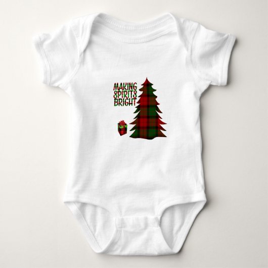 Weihnachtsbaum Kariert Baby Strampler (Vorderseite)