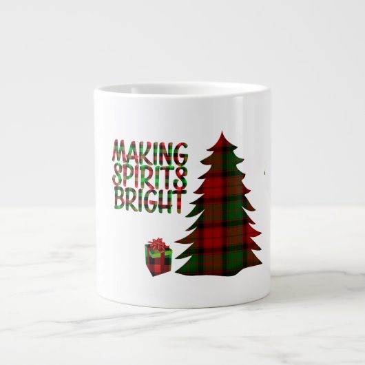 Weihnachtsbaum Kariert Jumbo-Tasse (Vorderseite)