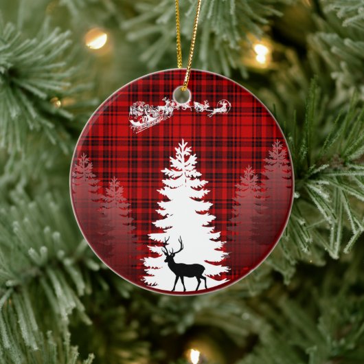 Weihnachtsbaum kariert keramik ornament (Baum)