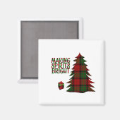 Weihnachtsbaum Kariert Magnet (Vorderseite/Rückseite)