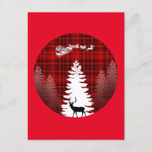 Weihnachtsbaum kariert postkarte