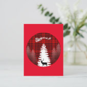 Weihnachtsbaum kariert postkarte (Stehend Vorderseite)