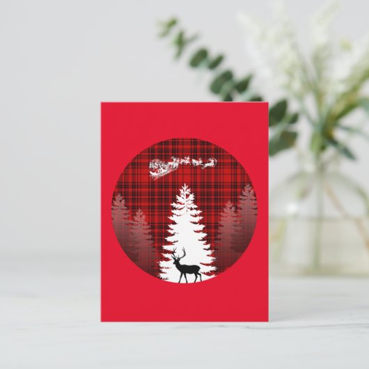 Weihnachtsbaum kariert postkarte (Stehend Vorderseite)