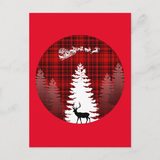 Weihnachtsbaum kariert postkarte (Vorderseite)