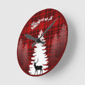 Weihnachtsbaum kariert runde wanduhr (Winkel)