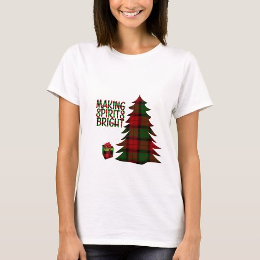 Weihnachtsbaum Kariert T-Shirt (Vorderseite)
