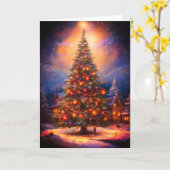 Weihnachtsbaum Karte (Gelbe Blume)