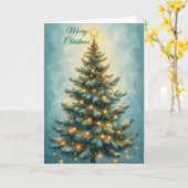 Weihnachtsbaum Karte (Gelbe Blume)